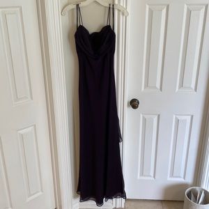 Betsy and Adam formal dress. Eggplant color